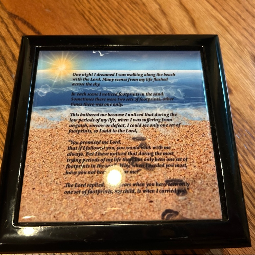 Footprints in the sand keepsake box